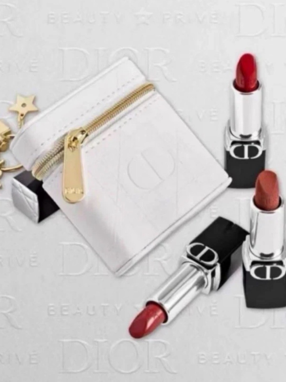 Dior Lipstick Trio with Quilted lipstick pouch
